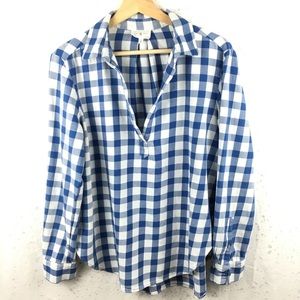 Lou & Grey Blue and White Popover Top Sz M